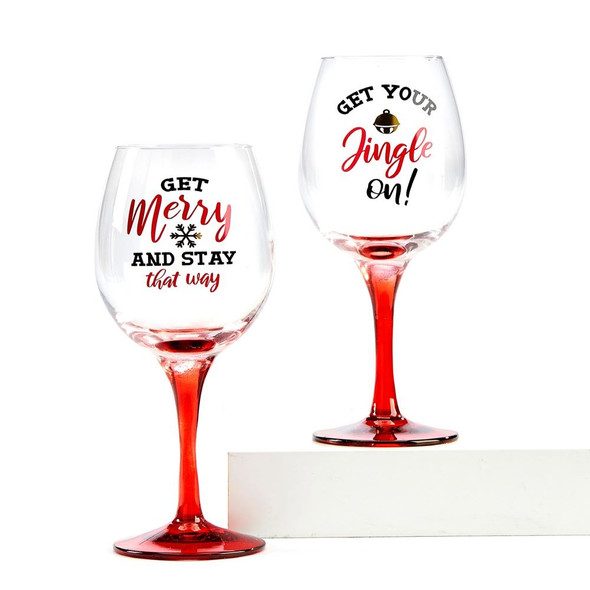 Cheers Holiday Wine Glass