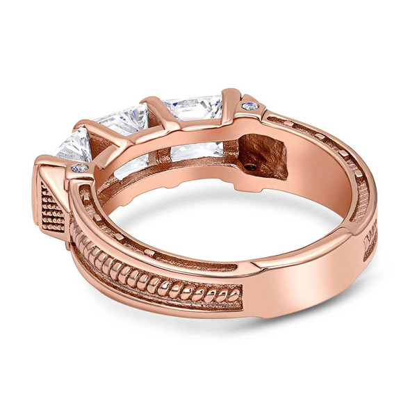 Three-Stone Horseshoe Nail Ring
