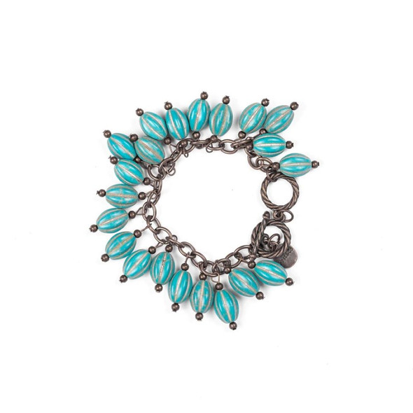 TQ Melon Bead on Copper Chain Toggle Bracelet