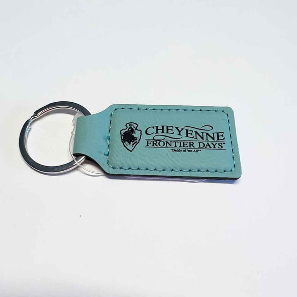 Teal Leatherette Cheyenne Keychain