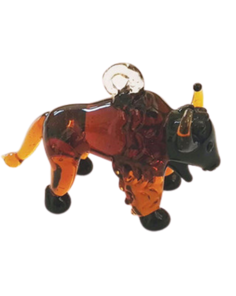Blown Glass Bison Ornament