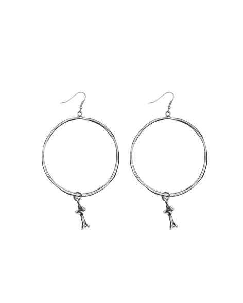 Hoop earring on Fishhook with Blossom Charm