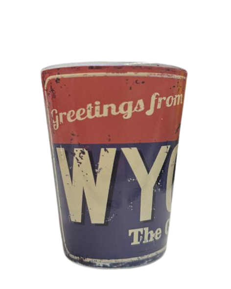 Greetings From Wyoming Shot Glass