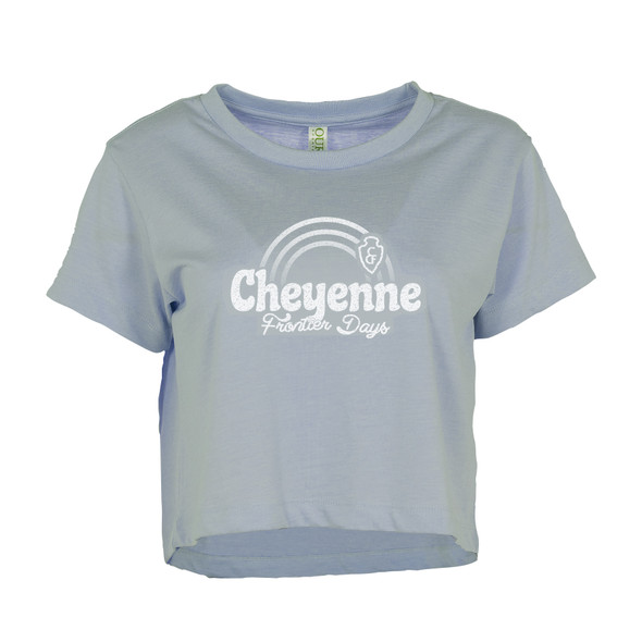 Blue Rainbow Crop Top