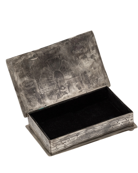 Stamped Thunderbird Box with Turquoise