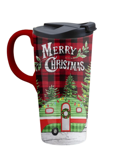 Ceramic Merry Christmas Travel Cup