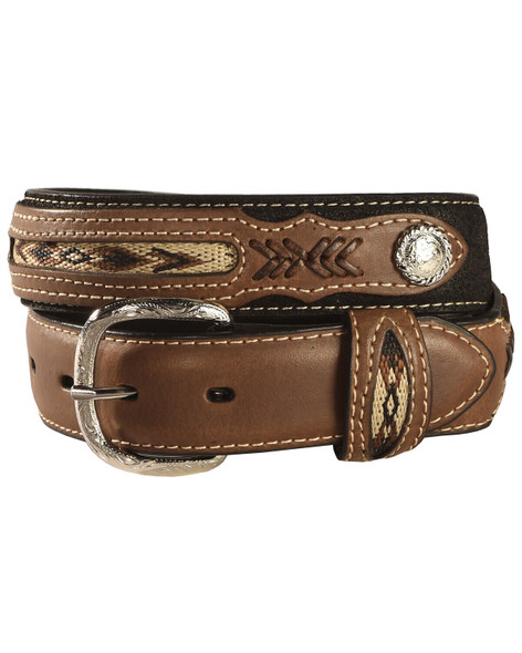 Boy's Black Southwestern Leather Belt