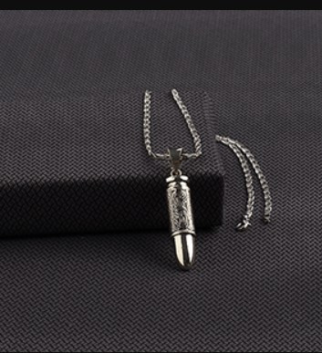 Silver Strike Men's Bullet Pendant Engraved