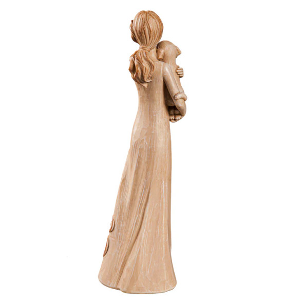 Who Rescued Who Angel Holding Dog Garden Figurine