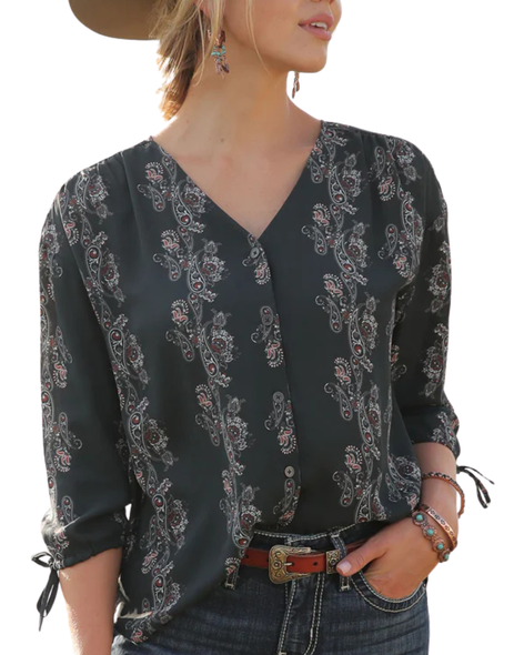 Black Button-Down Blouse