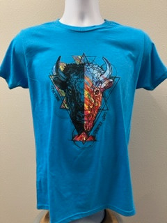Blue Cheyenne Bison T-Shirt