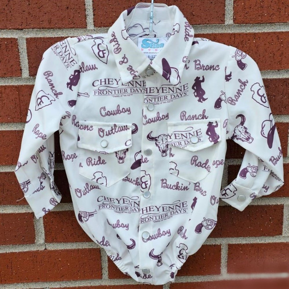 White Cheyenne Outlaw Pearl Snap Diaper Shirt
