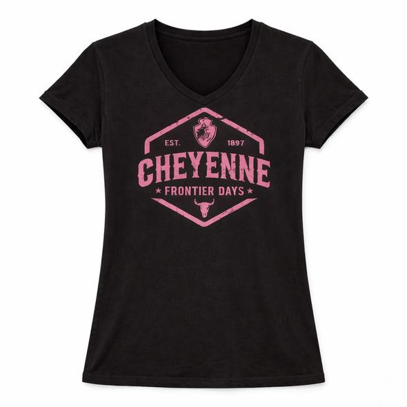 Black Cheyenne V-Neck T-Shirt