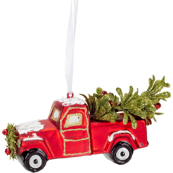 Vintage Glass Truck Ornament