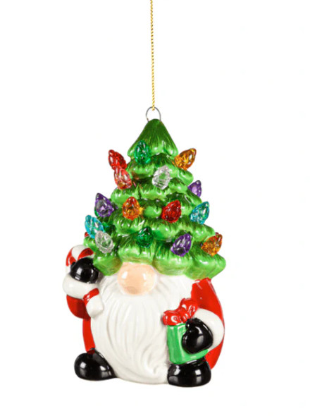 Ceramic Ornament with Christmas Tree Hat
