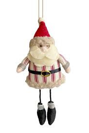 Fabric Santa Ornament