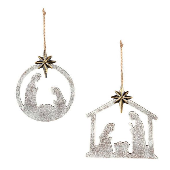 Wood Nativity Scene Ornament