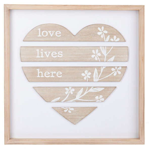 Love Lives Here Shiplap Heart Wall Decor