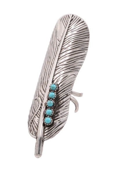 Adjustable Burnished Silver Feather Ring