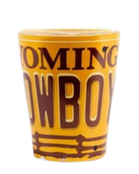 Wyoming License Plate Shot Glass