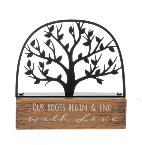Our Roots Begin and End With Love Wood Sign
