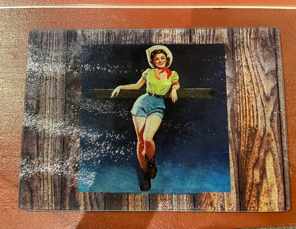 Vintage Cowgirl Cutting Board