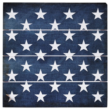 Denim Stars Handmade Cedar Wood Sign