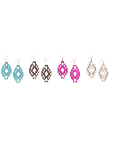 Aztec Wood Earrings