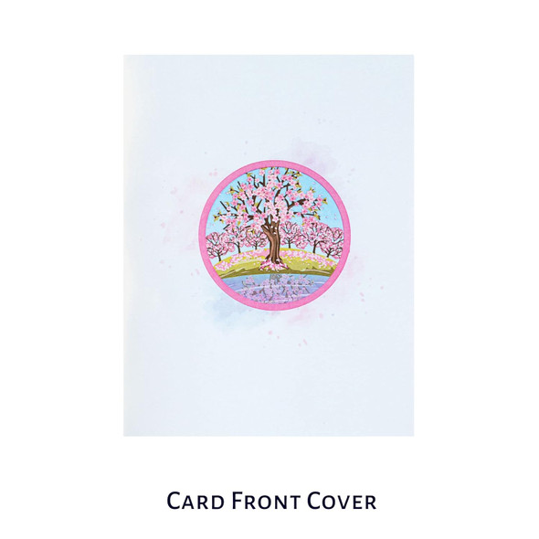 Pink Cherry Blossom Tree Paper Pop Up Card