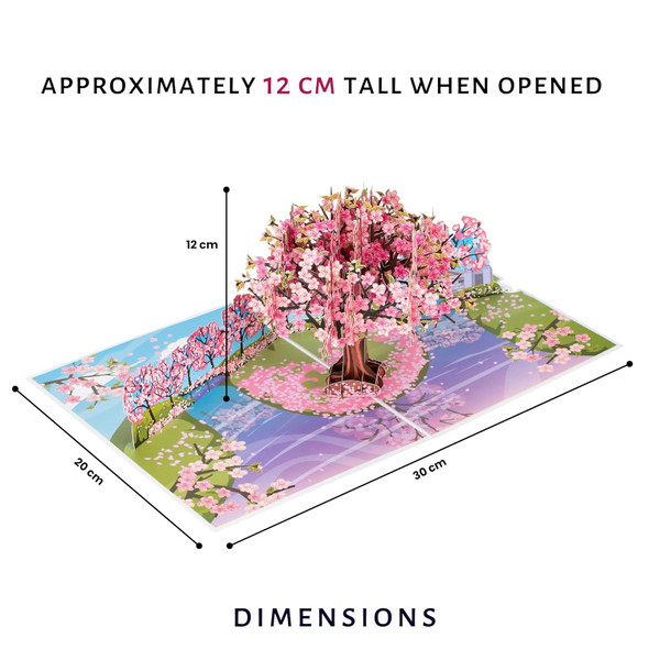 Pink Cherry Blossom Tree Paper Pop Up Card