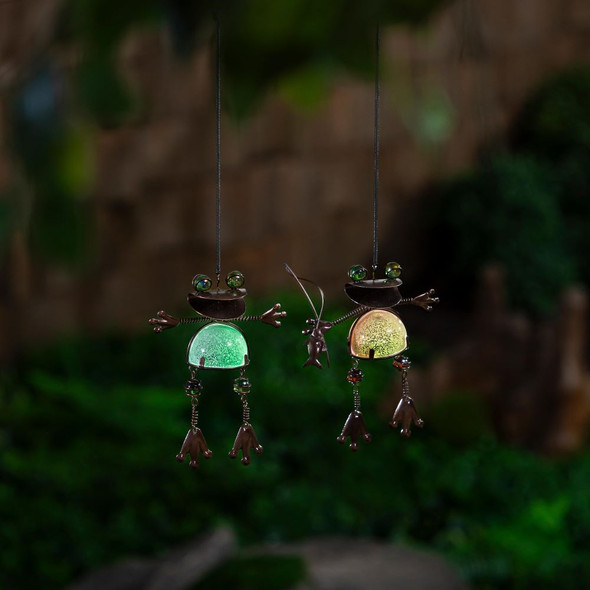 Glow-in-the-Dark Metal Frog Hanging Décor