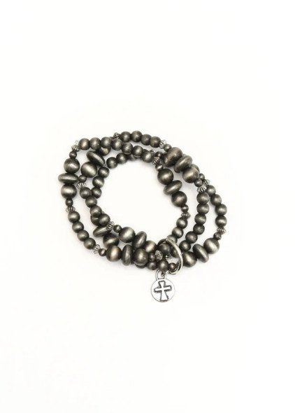 3 Strand Navajo Pearl Stretch Bracelet