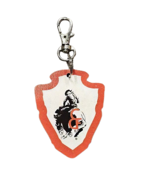 Wood Arrowhead Double Sided Keychain