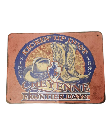 Kickin' up Dust Metal Sign