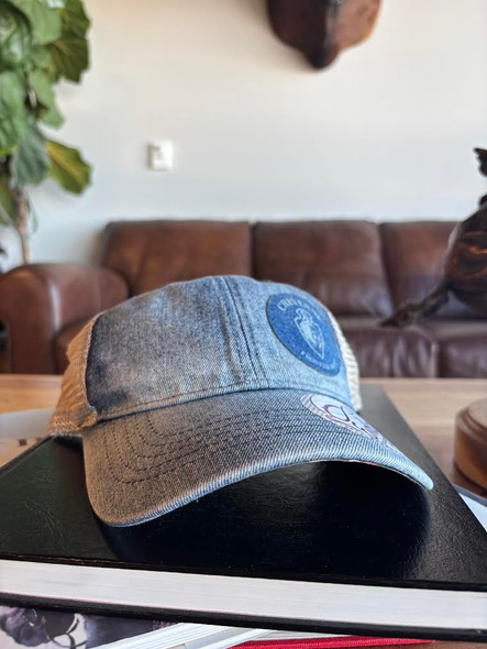 Denim Arrowhead Ponytail Hat