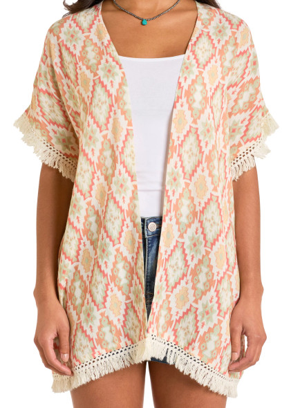 Aztec Fringe Kimono