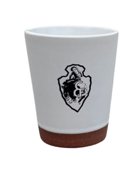 White Arrowhead Terra Cotta Bottom Shot Glass
