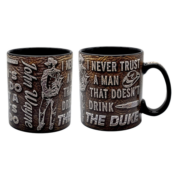 John Wayne Leather Embossed Mug
