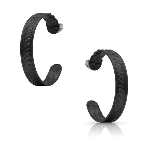 Midnight Filigree Hoop Earrings (05-002-1114)
