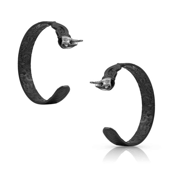 Midnight Filigree Hoop Earrings (05-002-1114)