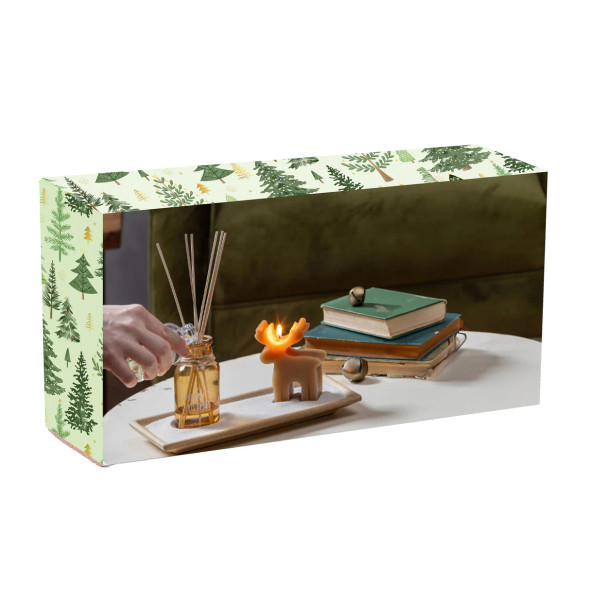 Shades of Green Candle and Reed Diffuser Set