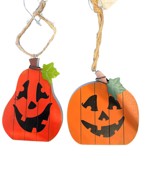 Wooden Pumpkin Ornament