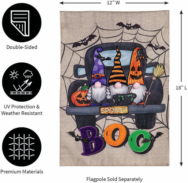 Spooky Truck Halloween Garden Flag