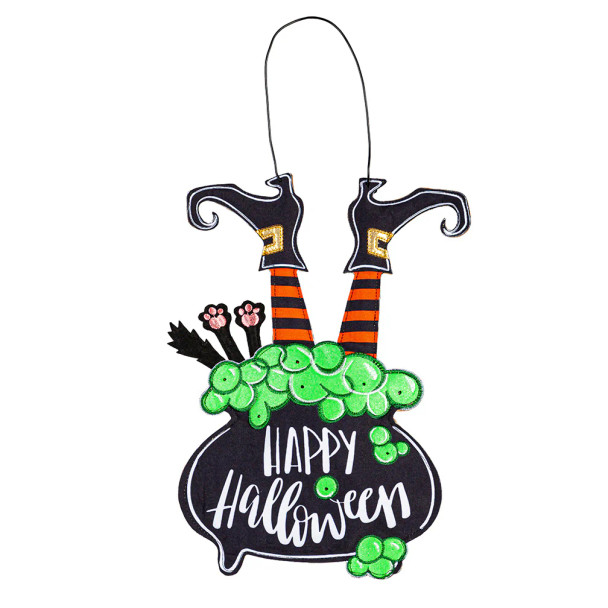 Happy Halloween Cauldron Door Banner