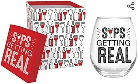 Sip Getting Real Stemless Wine Glass