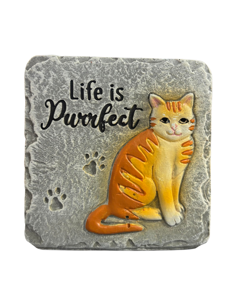 “Talk Life Purrfect” Block Sign