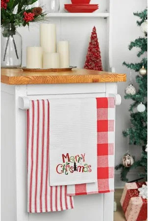 Merry Christmas Cotton Waffle Weave Kitchen Towel