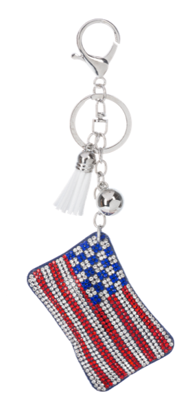 Patriotic Sparkle Key Ring