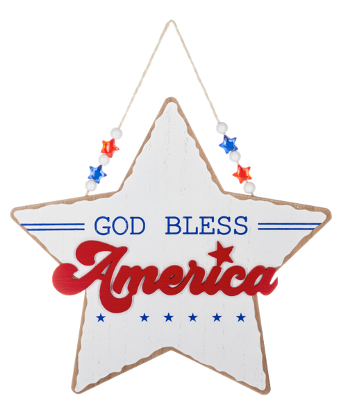 Patriotic Star Hanging Plaque