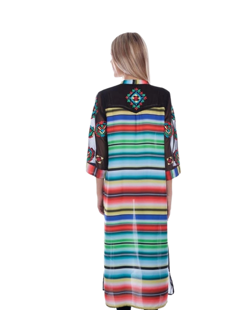 Geometric Serape Long Duster
